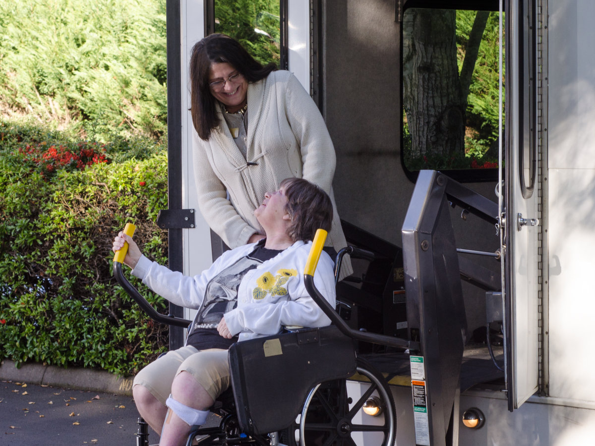 young woman assessing the elderly