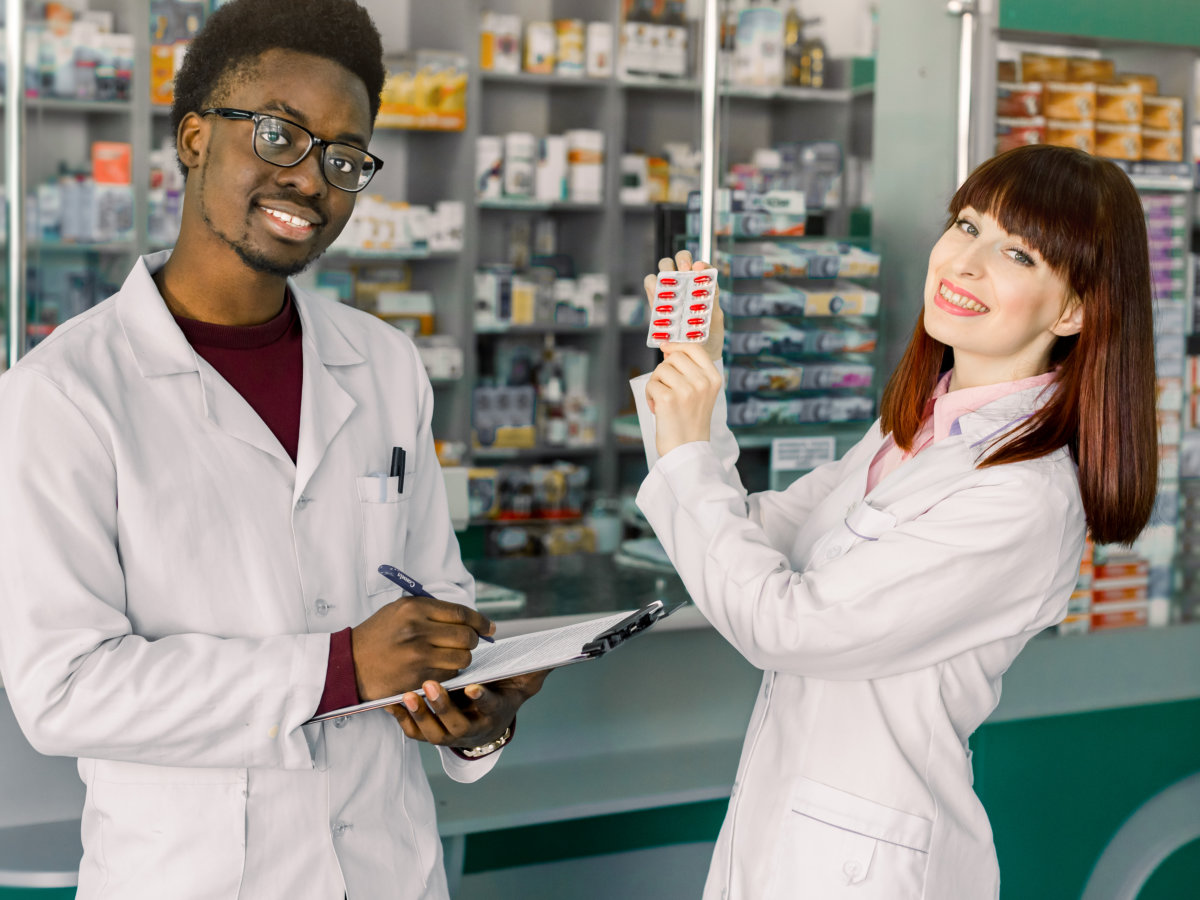 professional pharmacist smiling