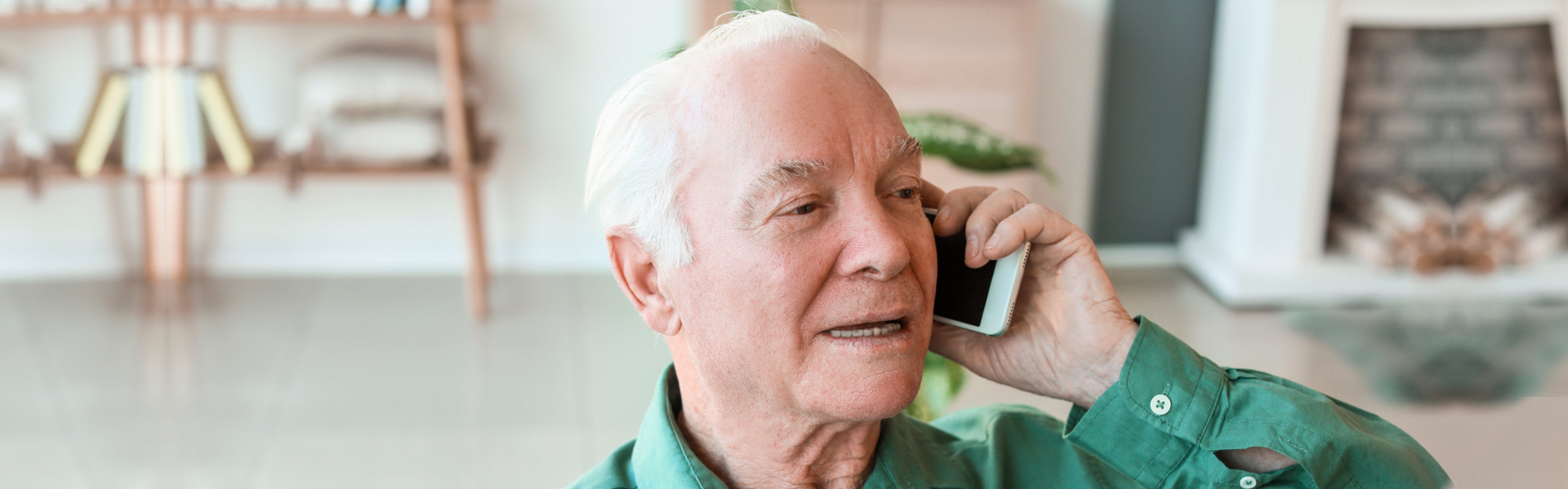 elderly man calling